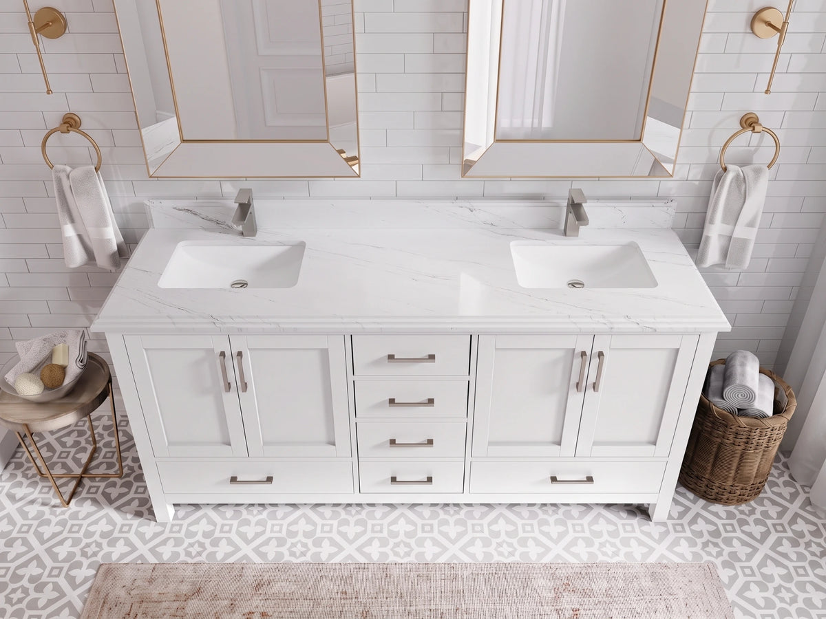 Malibu 72 in. W x 22 in. D Double Sink Bathroom Vanity