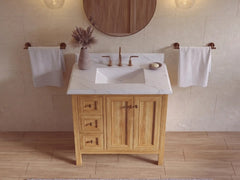 Nashville Teak Wood 36 in. W x 22 in. D Center Sink Bathroom Vanity - photo 23