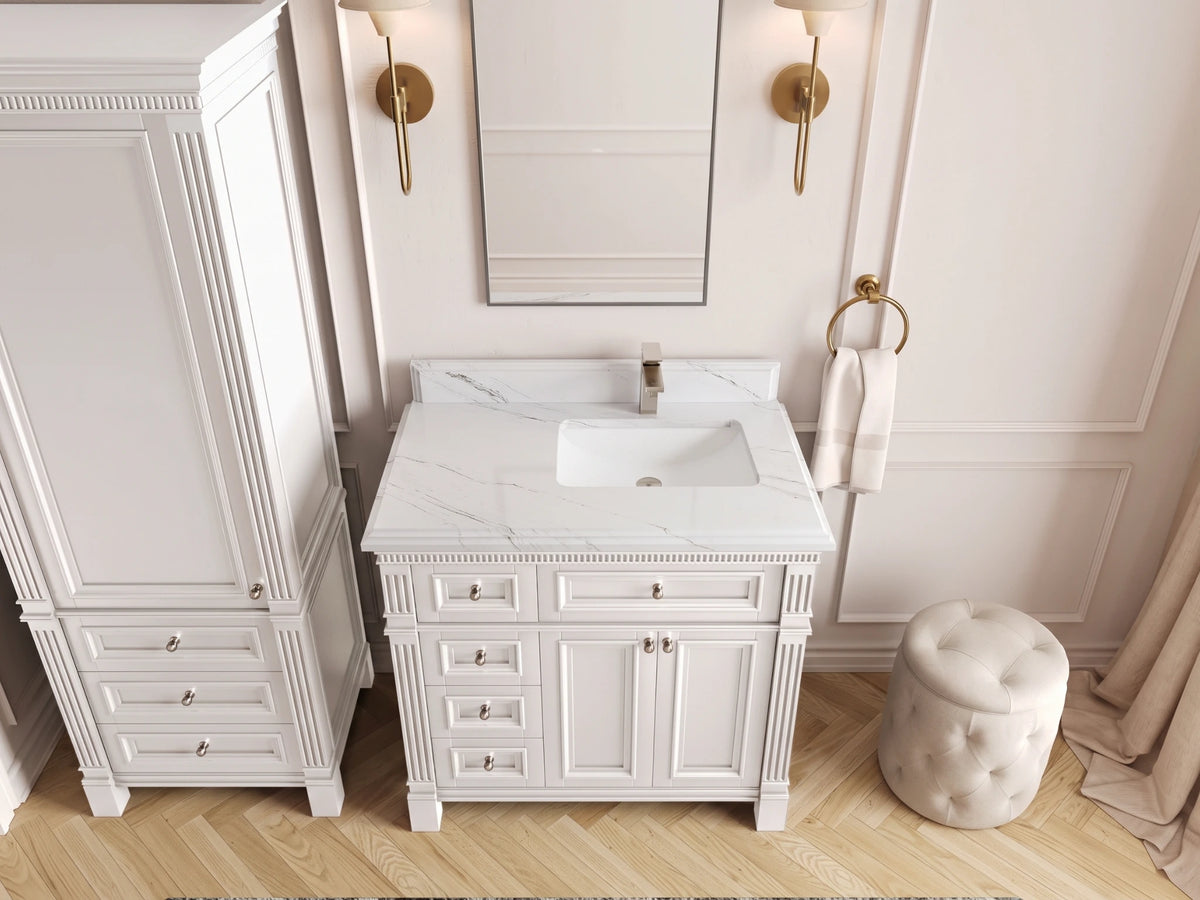 Paris 36 in. W x 22 in. D Right Offset Sink Bathroom Vanity
