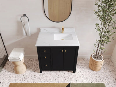 Chicago 36 in. W x 22 in. D Right Offset Sink Bathroom Vanity