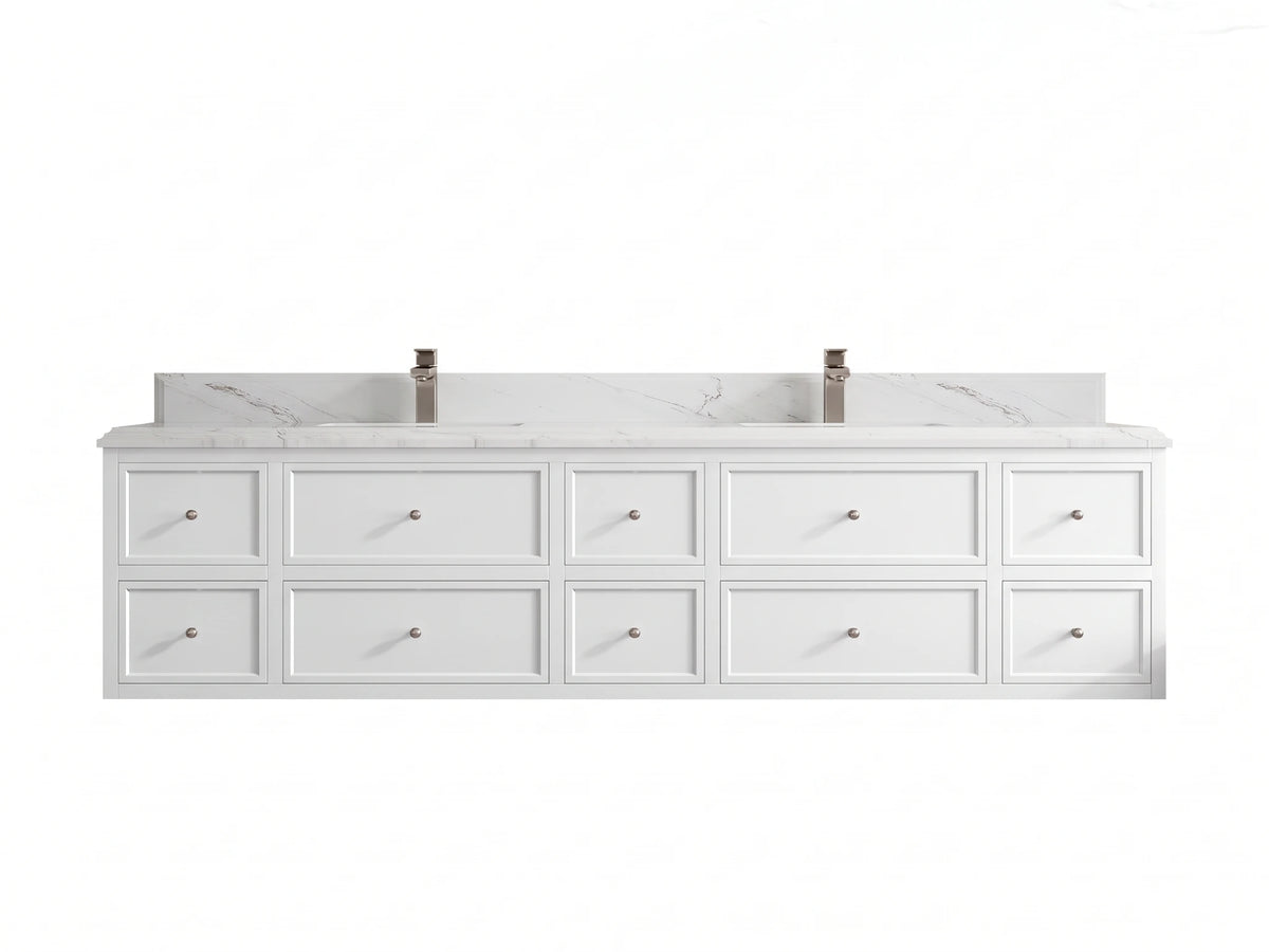 Roswell Floating 84 in. W x 22 in. D Double Sink Bathroom Vanity