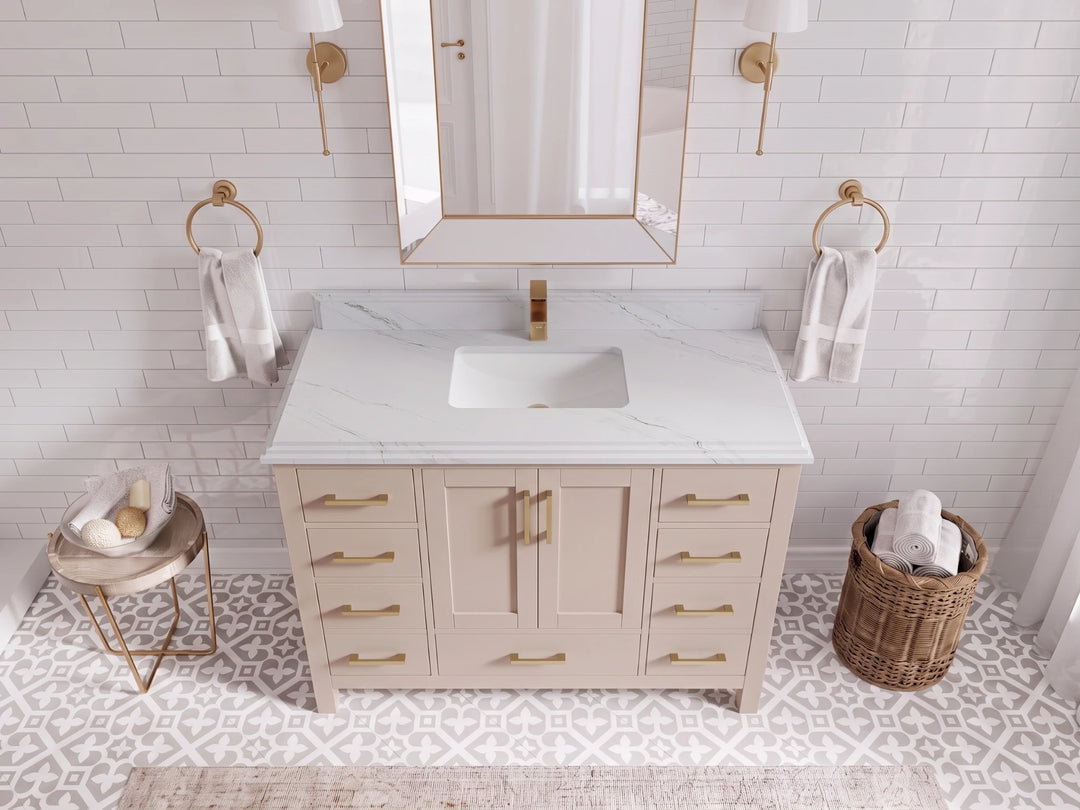 Malibu 48 in. W x 22 in. D Single Sink Bathroom Vanity | 
              
                Pink
                
                  
             - MLB_PNK_WHQZ_48S - photo №13