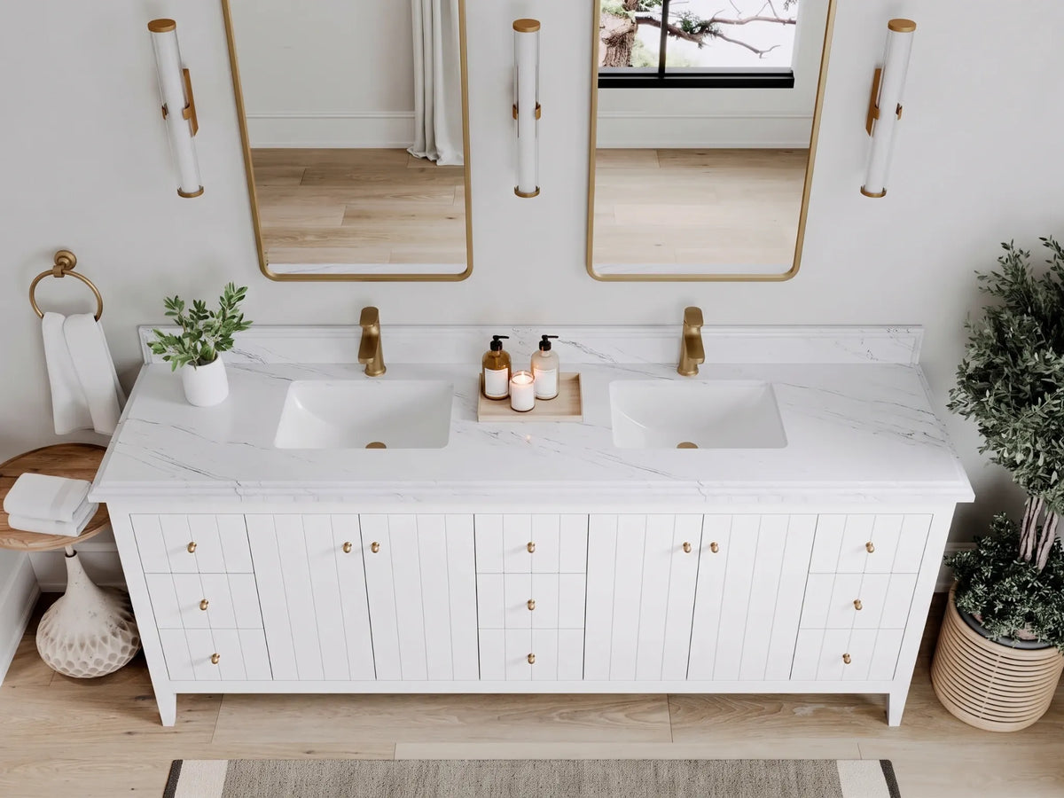 Atlanta 84 in. W x 22 in. D Double Sink Bathroom Vanity