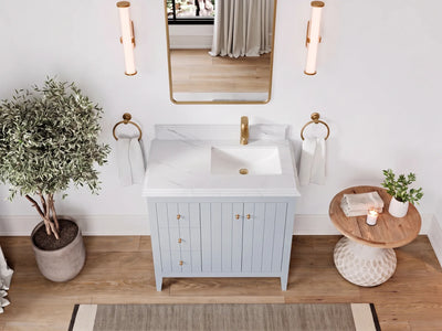 Atlanta 36 in. W x 22 in. D Right Offset Sink Bathroom Vanity