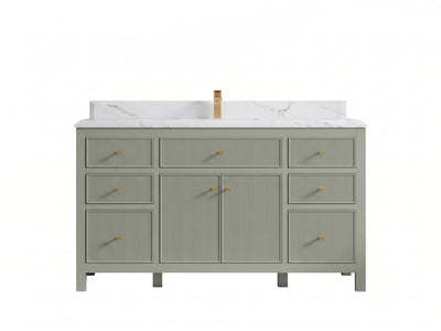 Sonoma 60 in W x 22 in D Free Standing Reeded Single Sink Bathroom Vanity
