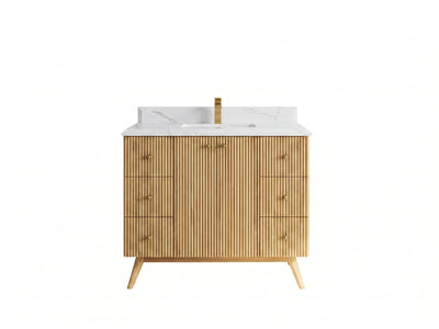 Pasadena Teak Wood 42 in. W x 22 in. D Single Sink Bathroom Vanity