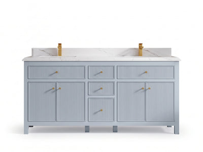 Sonoma 72 in W x 22 in D Free Standing Reeded Double Sink Bathroom Vanity