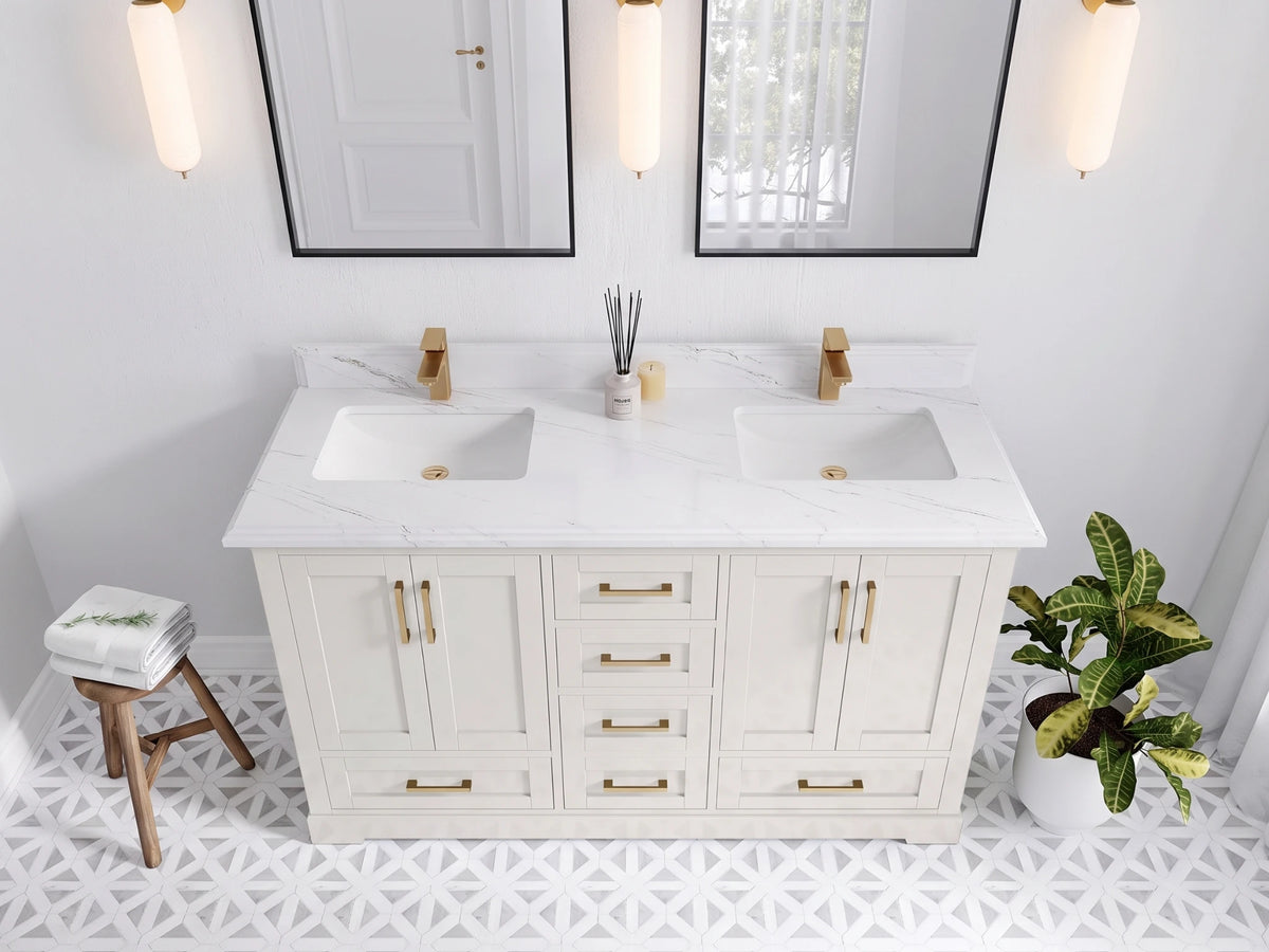Boston 60 in. W x 22 in. D Double Sink Bathroom Vanity
