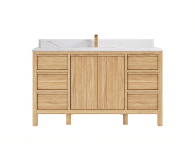 Elizabeth Teak Wood 60 in. W x 22 in. D Single Sink Bathroom Vanity