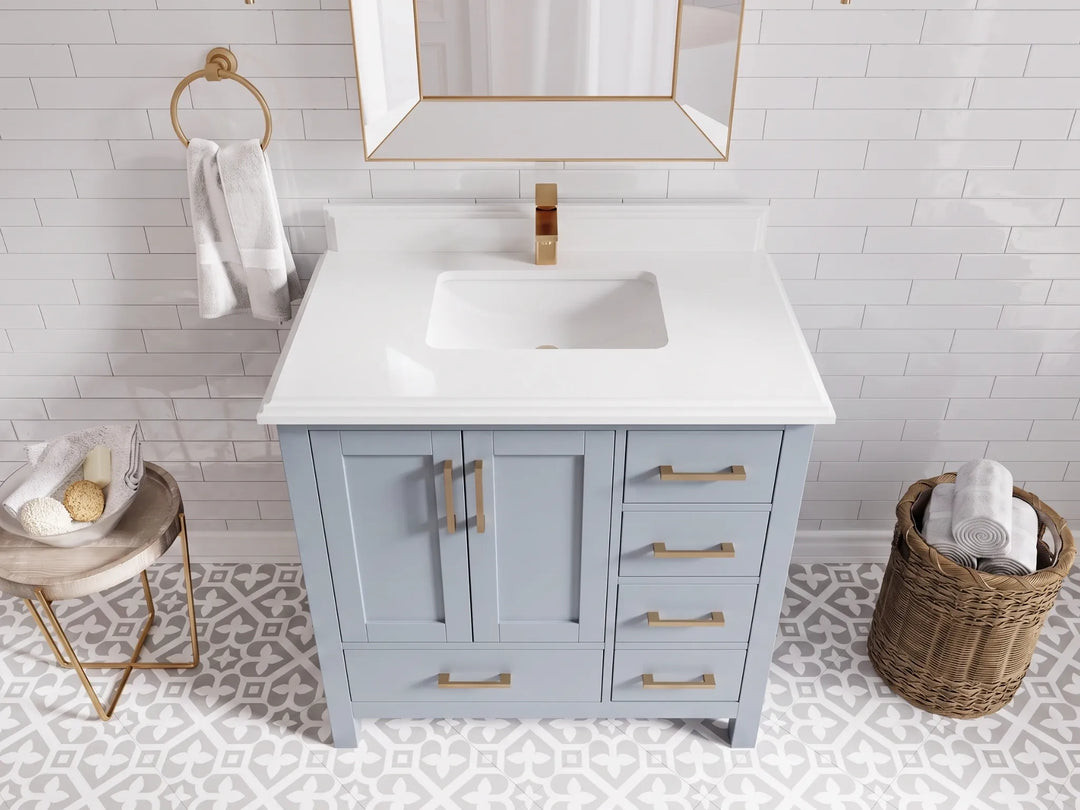 Malibu 36 in. W x 22 in. D Bathroom Vanity Center Sink | 
              
                Blue Heather
                
                  
             - MLB_BLU_WHQZ_36CL - photo №27