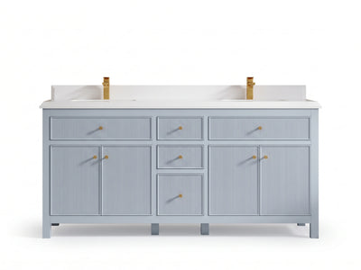 Sonoma 72 in W x 22 in D Free Standing Reeded Double Sink Bathroom Vanity