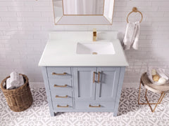 Malibu 36 in. W x 22 in. D Right Offset Sink Bathroom Vanity - photo 17