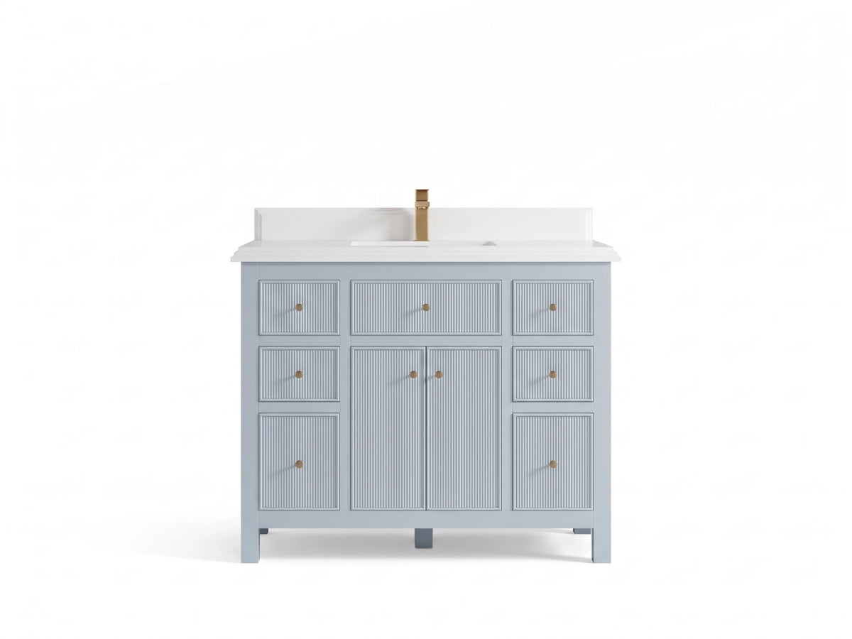 Sonoma 42 in W x 22 in D Free Standing Reeded Single Sink Bathroom Vanity