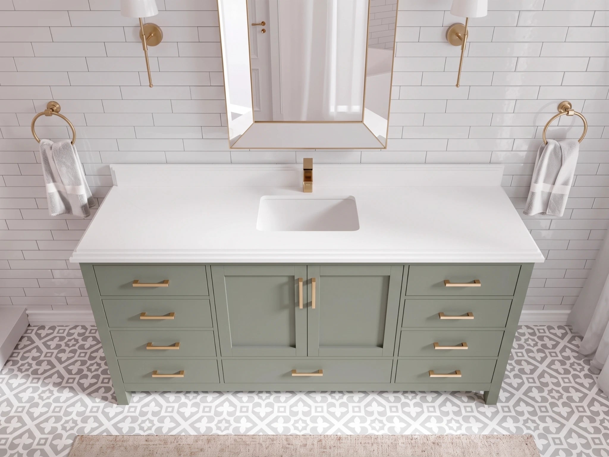 Malibu 72 in. W x 22 in. D Single Sink Bathroom Vanity