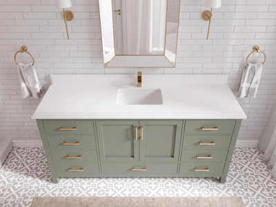 Malibu 72 in. W x 22 in. D Single Sink Bathroom Vanity