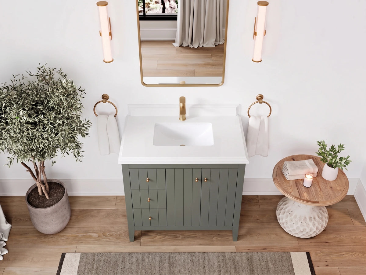 Atlanta 36 in. W x 22 in. D Center Sink Bathroom Vanity for Modern Elegant Bathrooms