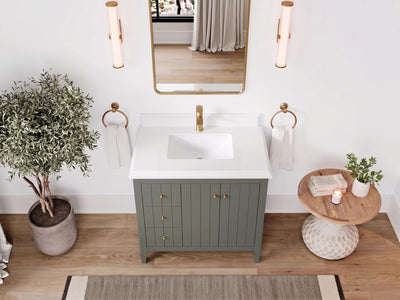 Atlanta 36 in. W x 22 in. D Center Sink Bathroom Vanity for Modern Elegant Bathrooms