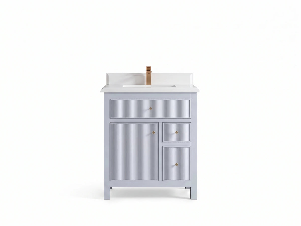 Sonoma 30 in W x 22 in D Reeded Free Standing Single Sink Bathroom Vanity