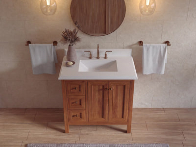 Nashville 36 in. W x 22 in. D Center Sink Teak Wood Bathroom Vanity