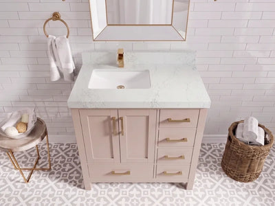 Malibu 36 in. W x 22 in. D Left Offset Sink Bathroom Vanity