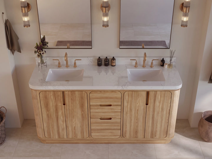 Ventura Teak 72 in. W x 22 in. D Double Sink Bathroom Vanity - photo 4