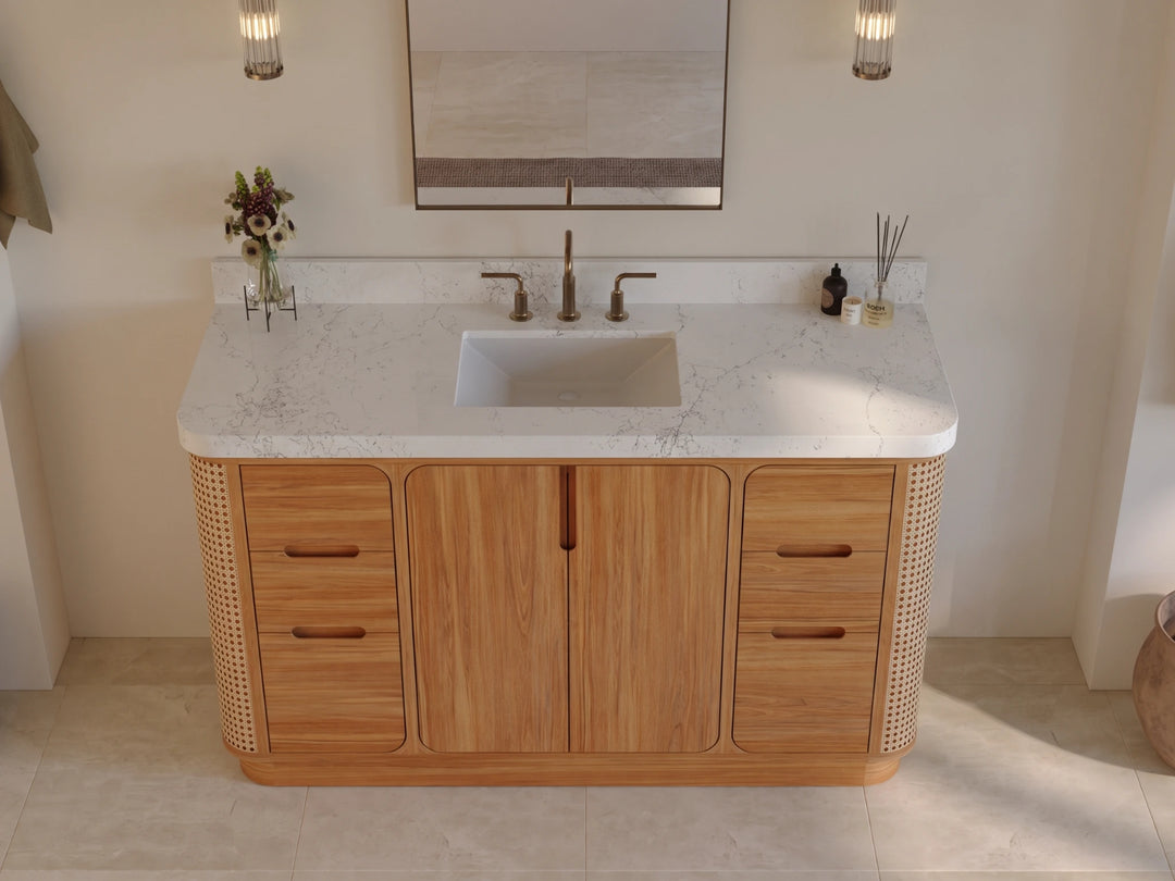 Ventura Teak 60 in. W x 22 in. D Single Sink Bathroom Vanity | 
              
                Light Natural Teak
                
                  
             - VTR_TK_LNT_CA_LZ_60S - photo №11