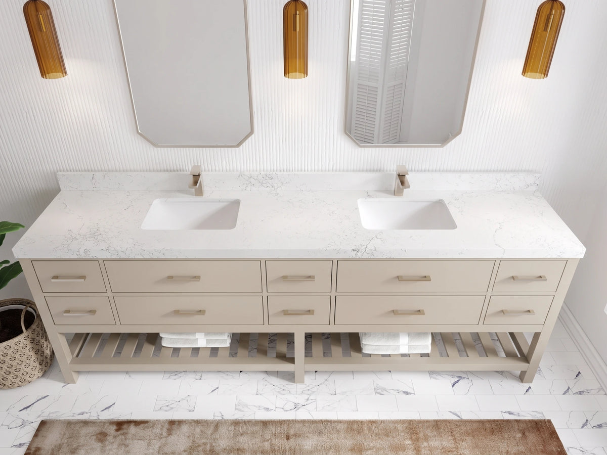 Parker 96 in W x 22 in D Free Standing Double Sink Bathroom Vanity