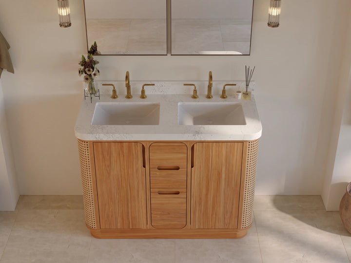 Ventura Teak 48 in. W x 22 in. D Double Sink Bathroom Vanity - photo 14