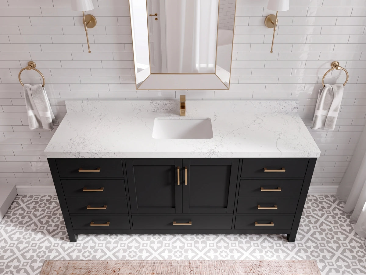Malibu 72 in. W x 22 in. D Single Sink Bathroom Vanity