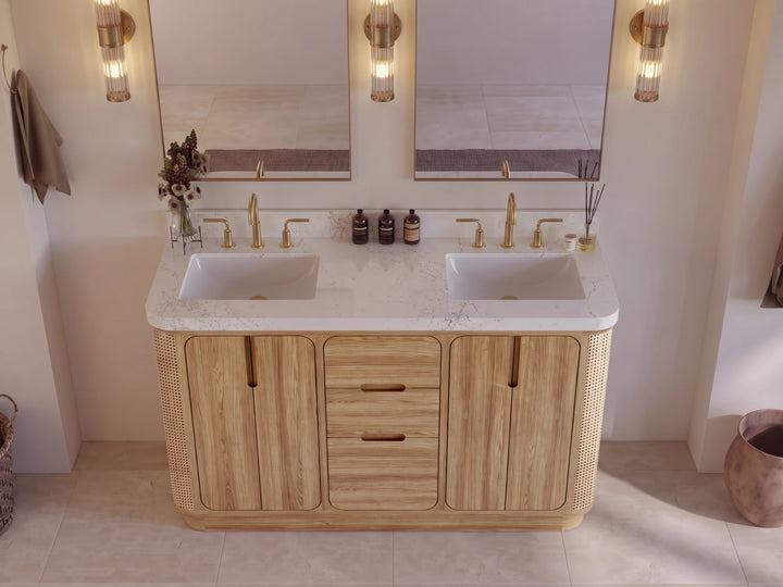 Ventura Teak 60 in. W x 22 in. D Double Sink Bathroom Vanity - photo 6