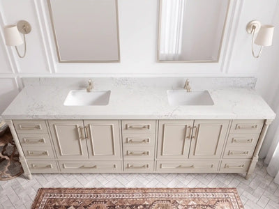 Aberdeen 96 in W x 22 in D Free Standing Double Sink Bathroom Vanity