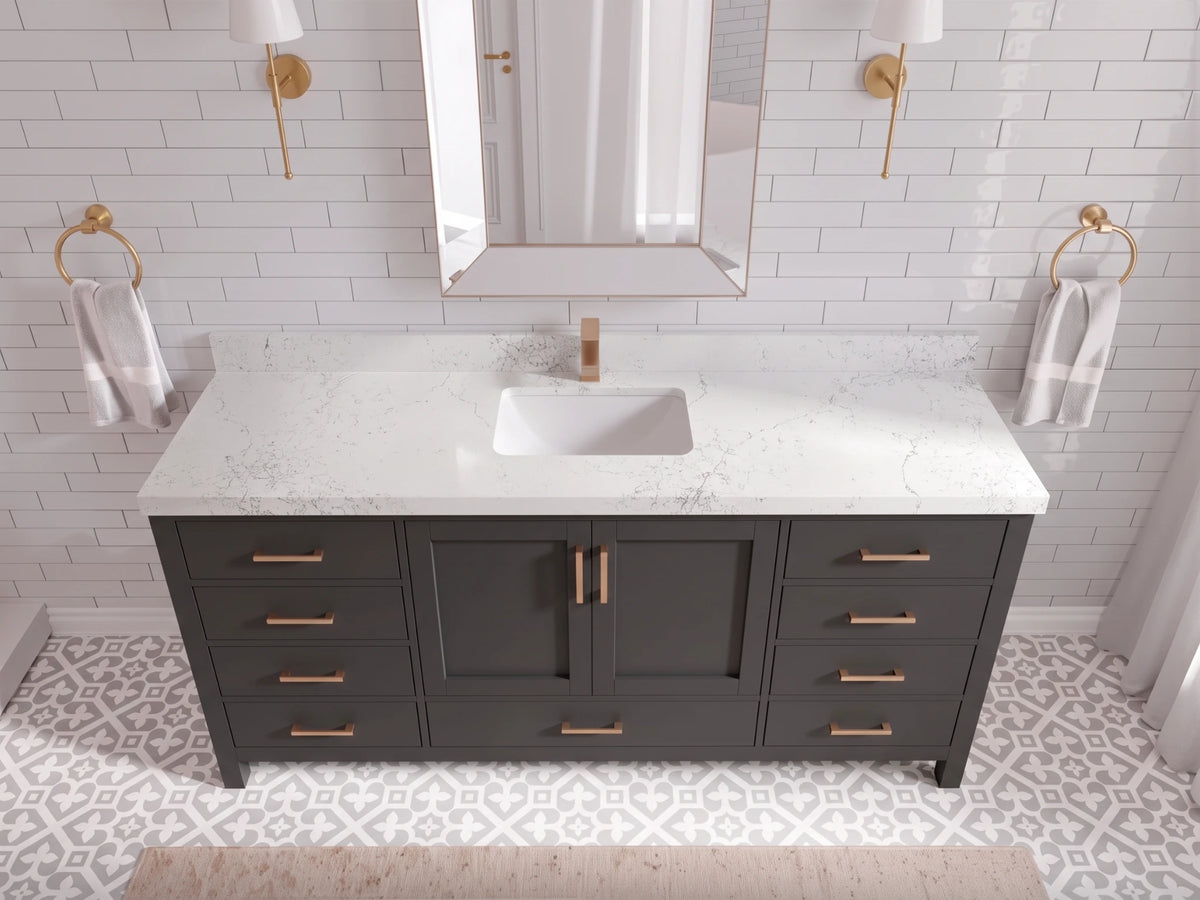Malibu 72 in. W x 22 in. D Single Sink Bathroom Vanity