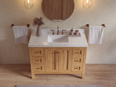 Nashville Teak Wood 48 in. W x 22 in. D Single Sink Bathroom Vanity