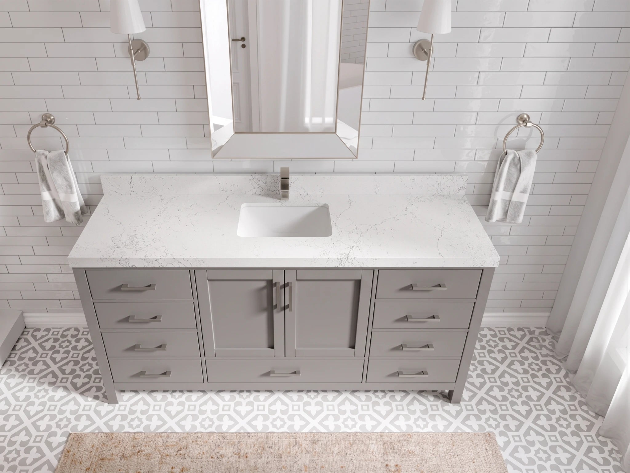 Malibu 72 in. W x 22 in. D Single Sink Bathroom Vanity