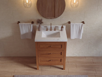 Nashville Teak Wood 30 in. W x 22 in. D Single Sink Bathroom Vanity