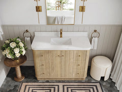 Houston White Oak 48 in. W x 22 in. D Free Standing Curved Edge Single Sink Bathroom Vanity - photo 15