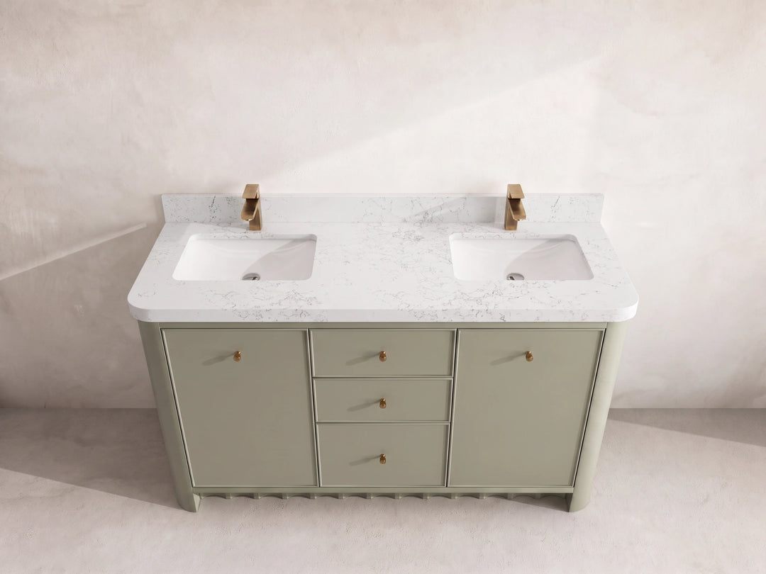 Orlando 60 in. W x 22 in. D Double Sink Bathroom Vanity | 
              
                Evergreen
                
                  
             - ORL_EGN_CA_GL_60D - photo №14