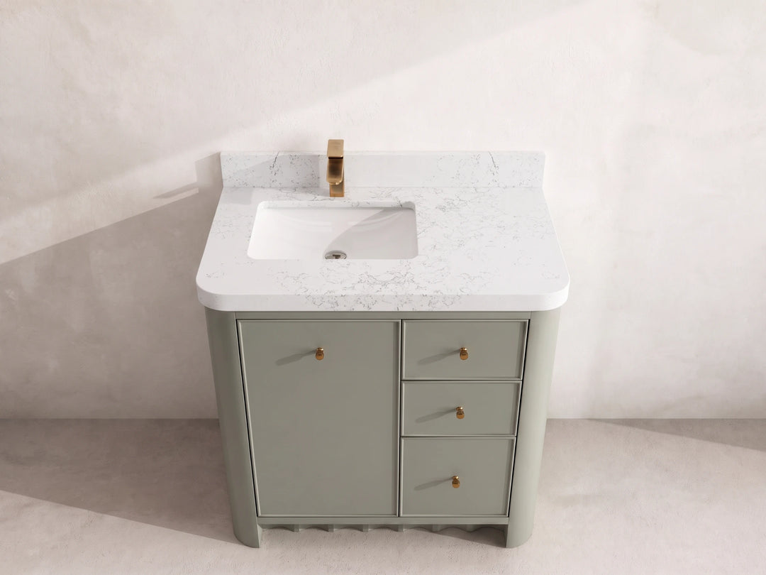 Orlando 36 in. W x 22 in. D Left Offset Sink Bathroom Vanity | 
              
                Evergreen
                
                  
             - ORL_EGN_CA_GL_36L - photo №21