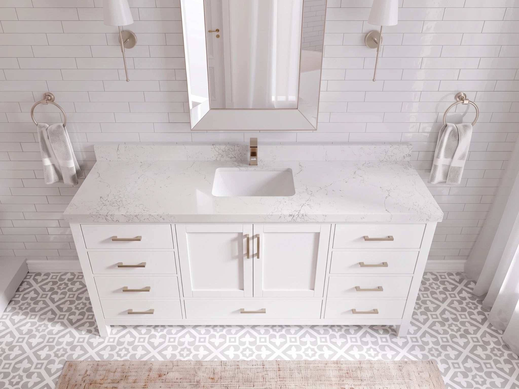 Malibu 72 in. W x 22 in. D Single Sink Bathroom Vanity