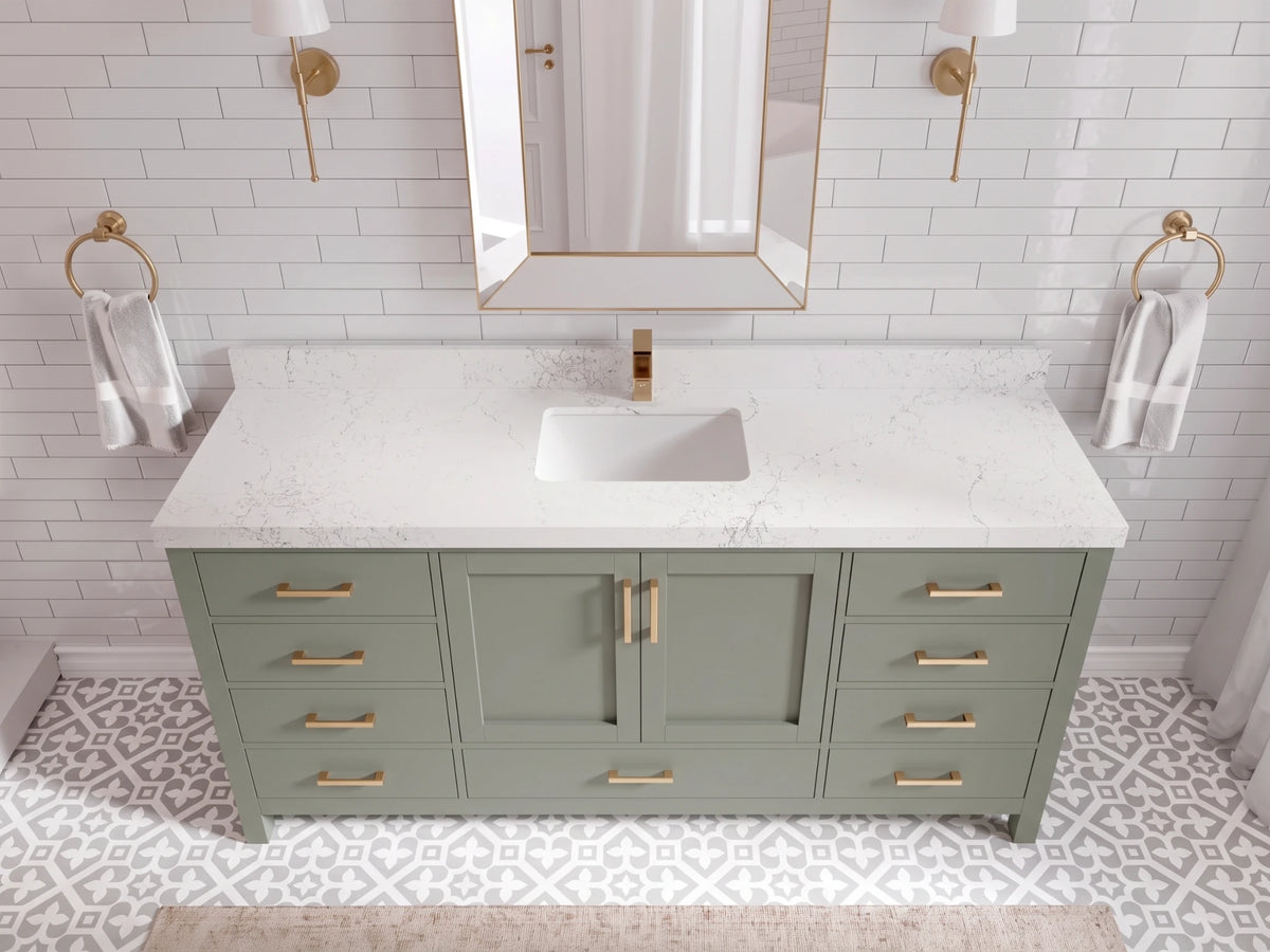 Malibu 72 in. W x 22 in. D Single Sink Bathroom Vanity