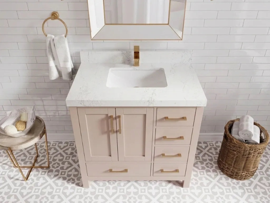 Malibu 36 in. W x 22 in. D Bathroom Vanity Center Sink | 
              
                Pink
                
                  
             - MLB_PNK_WHQZ_36CL - photo №17