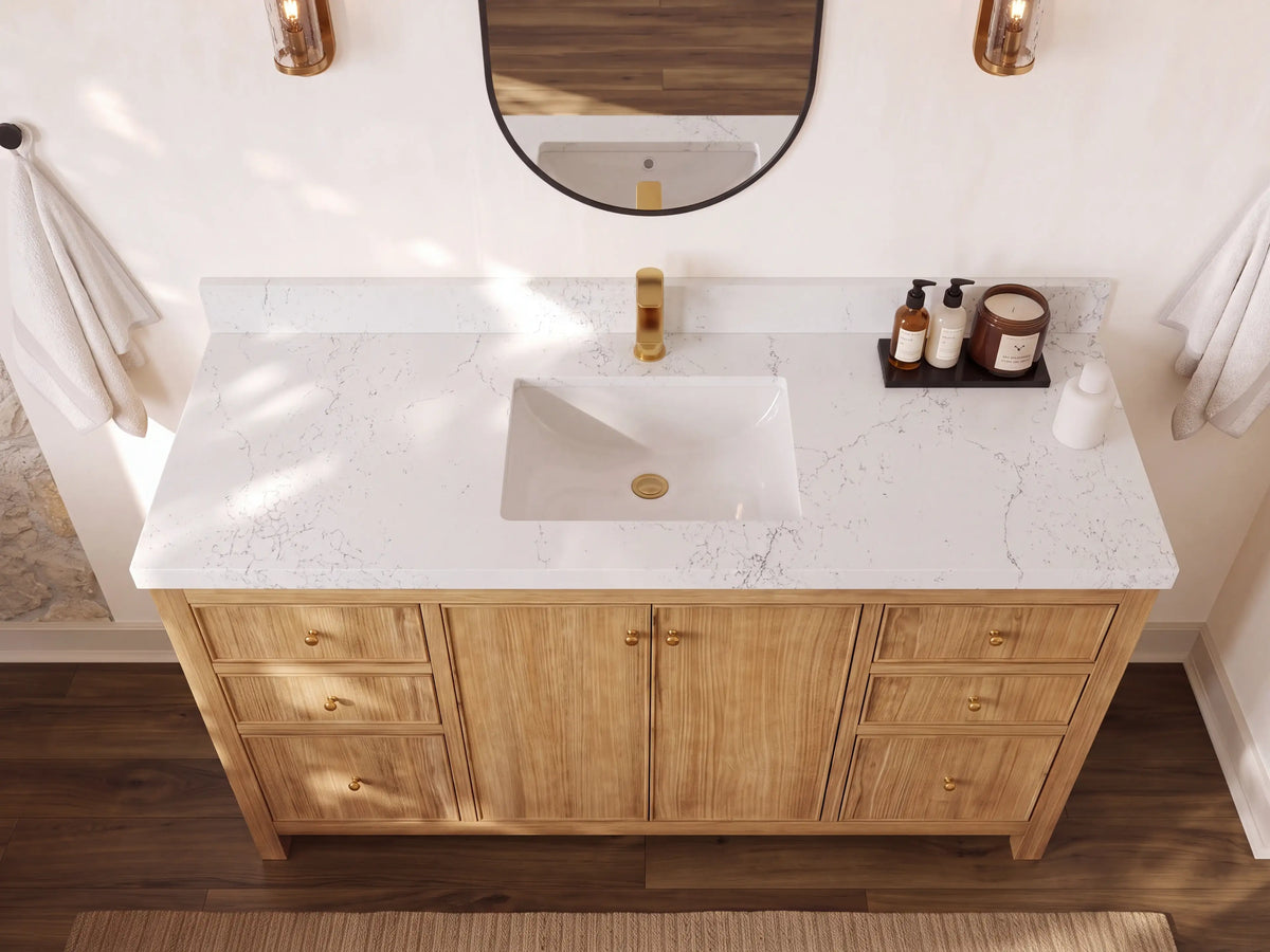 Chicago Teak 60 in. W x 22 in. D Single Sink Bathroom Vanity