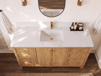 Chicago Teak 60 in. W x 22 in. D Single Sink Bathroom Vanity