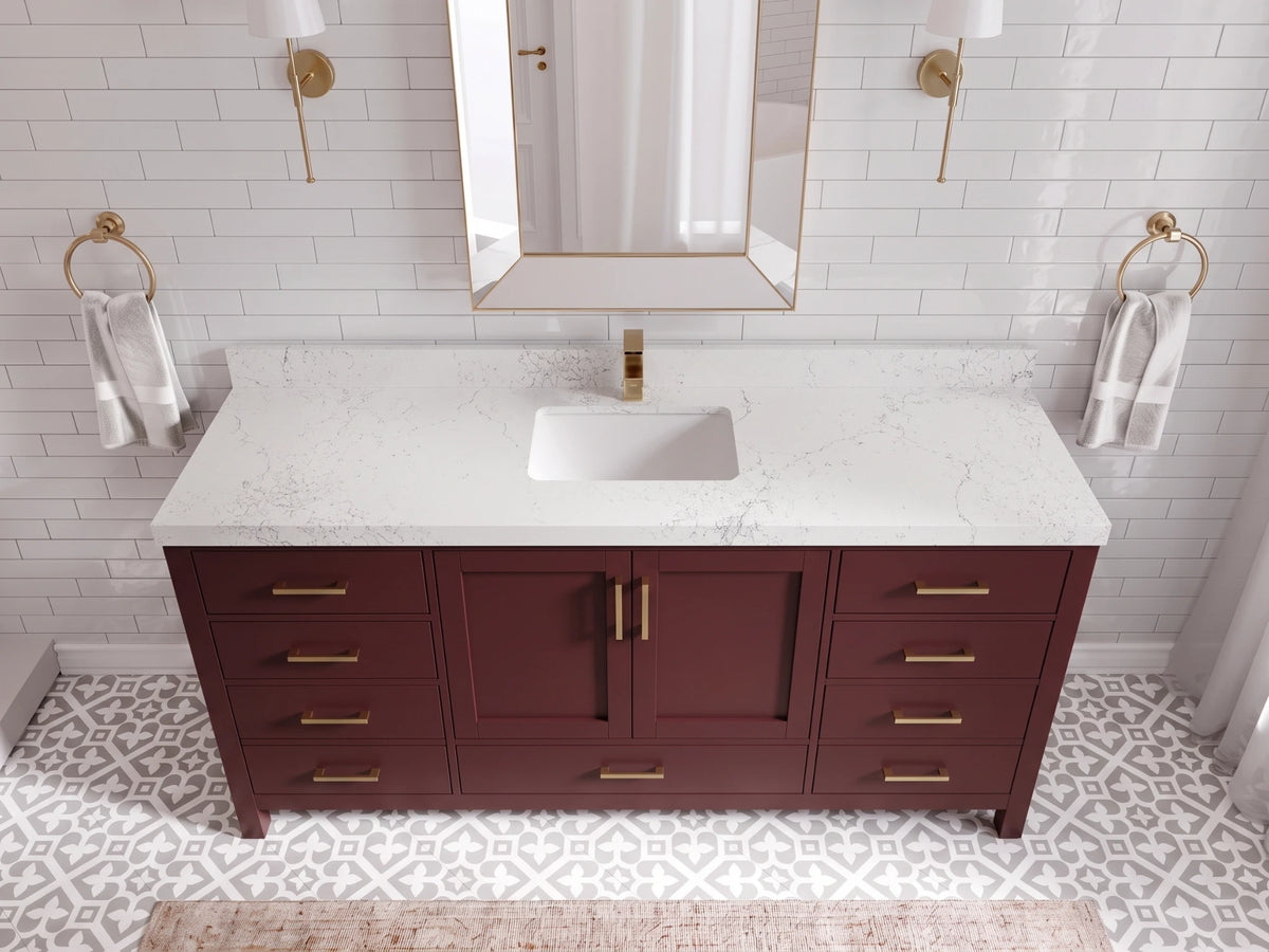 Malibu 72 in. W x 22 in. D Single Sink Bathroom Vanity