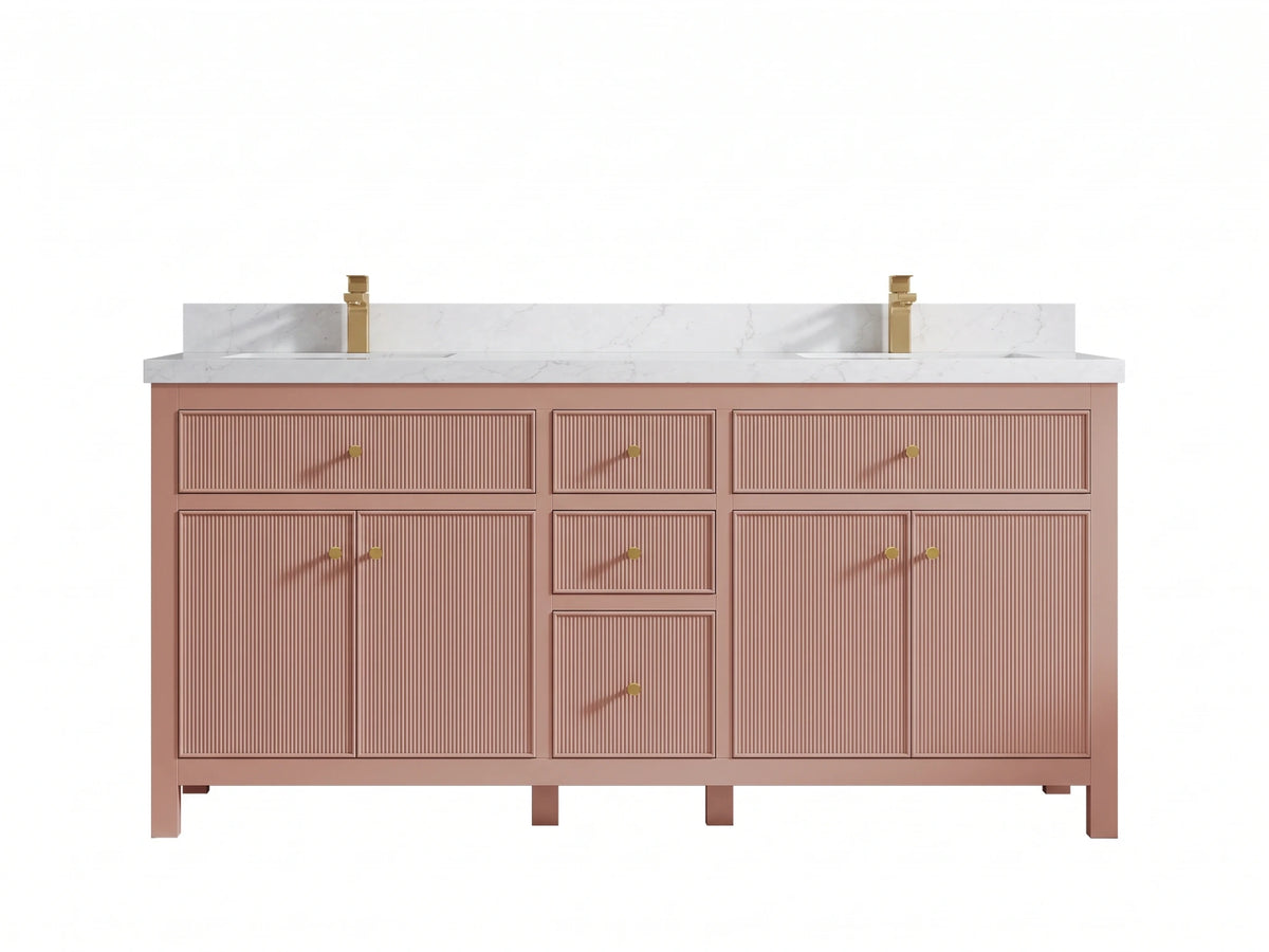 Sonoma 72 in W x 22 in D Free Standing Reeded Double Sink Bathroom Vanity