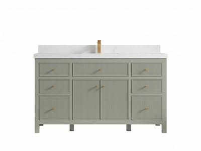 Sonoma 60 in W x 22 in D Free Standing Reeded Single Sink Bathroom Vanity