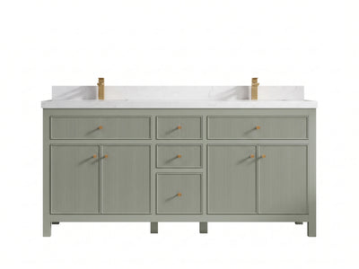 Sonoma 72 in W x 22 in D Free Standing Reeded Double Sink Bathroom Vanity