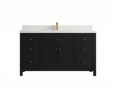 Sonoma 60 in W x 22 in D Free Standing Reeded Single Sink Bathroom Vanity