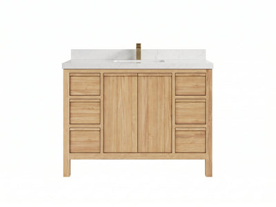 Elizabeth Teak Wood 48 in. W x 22 in. D Single Sink Bathroom Vanity