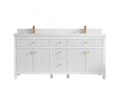 Sonoma 72 in W x 22 in D Free Standing Reeded Double Sink Bathroom Vanity